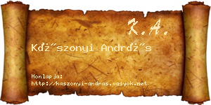 Kászonyi András névjegykártya